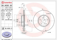 Brzdový kotouč BREMBO 09.A535.20 - SUBARU, TOYOTA