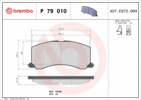 Sada brzdových destiček BREMBO P79010 - SUZUKI Sada brzdových destiček BREMBO P79010 - SUZUKI