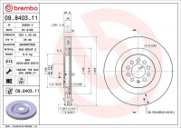 Brzdový kotouč BREMBO 09.8403.11 Brzdový kotouč BREMBO 09.8403.11