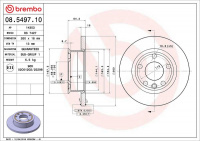 Brzdový kotouč BREMBO 08.5497.10 - VW
