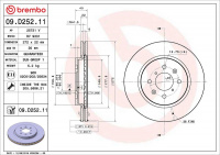 Brzdový kotouč BREMBO 09.D252.11 - SUZUKI Brzdový kotouč BREMBO 09.D252.11 - SUZUKI