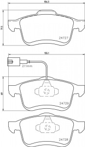 Sada brzdových destiček BREMBO P23130