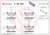 Sada brzdových destiček BREMBO P50044 - MERCEDES-BENZ Sada brzdových destiček BREMBO P50044 - MERCEDES-BENZ