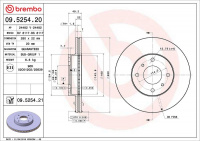 Brzdový kotouč BREMBO 09.5254.20 - NISSAN