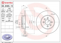 Brzdový kotouč BREMBO 08.9465.10 - RENAULT Brzdový kotouč BREMBO 08.9465.10 - RENAULT