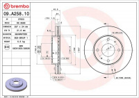 Brzdový kotouč BREMBO 09.A258.10 - HYUNDAI
