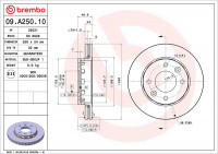 Brzdový kotouč BREMBO 09.A250.10 - KIA Brzdový kotouč BREMBO 09.A250.10 - KIA