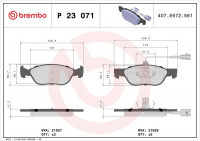 Sada brzdových destiček BREMBO P23071 - ALFA ROMEO