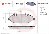 Sada brzdových destiček BREMBO P50050 - MERCEDES-BENZ