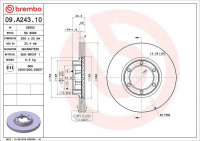 Brzdový kotouč BREMBO 09.A243.10 - MITSUBISHI Brzdový kotouč BREMBO 09.A243.10 - MITSUBISHI
