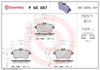 Sada brzdových destiček BREMBO P50057 - MERCEDES-BENZ Sada brzdových destiček BREMBO P50057 - MERCEDES-BENZ
