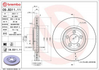 Brzdový kotouč BREMBO 09.B311.11 - JAGUAR