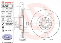 Brzdový kotouč BREMBO 09.A201.10 - AUDI, VW Brzdový kotouč BREMBO 09.A201.10 - AUDI, VW
