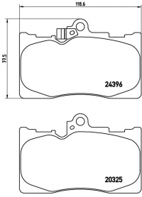 Sada brzdových destiček BREMBO P83072 - LEXUS Sada brzdových destiček BREMBO P83072 - LEXUS