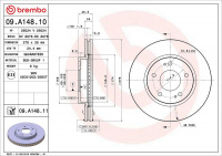 Brzdový kotouč BREMBO 09.A148.10 - MITSUBISHI