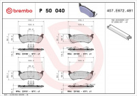 Sada brzdových destiček BREMBO P50040 - MERCEDES-BENZ