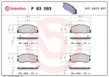 Sada brzdových destiček BREMBO P83093 - TOYOTA