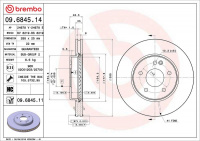 Brzdový kotouč BREMBO 09.6845.14 - MERCEDES-BENZ