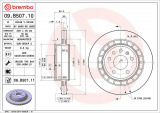 Brzdový kotouč BREMBO 09.B507.10 - SAAB