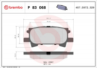 Sada brzdových destiček BREMBO P83068 - LEXUS Sada brzdových destiček BREMBO P83068 - LEXUS