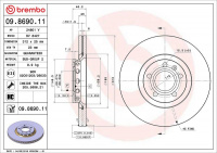 Brzdový kotouč BREMBO 09.8690.11 - AUDI, SEAT, ŠKODA, VW