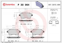 Sada brzdových destiček BREMBO P30064