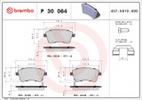 Sada brzdových destiček BREMBO P30064