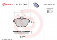 Sada brzdových destiček BREMBO P23067 - ALFA ROMEO, LANCIA