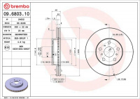 Brzdový kotouč BREMBO 09.6803.10 - TOYOTA