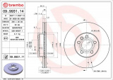 Brzdový kotouč BREMBO 09.9931.14 - FORD, SEAT, VW