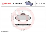 Sada brzdových destiček BREMBO P50020 - MERCEDES-BENZ