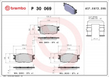 Sada brzdových destiček BREMBO P30069