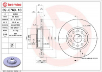 Brzdový kotouč BREMBO 09.6769.10 - LANCIA