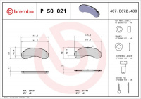 Sada brzdových destiček BREMBO P50021 - MERCEDES-BENZ Sada brzdových destiček BREMBO P50021 - MERCEDES-BENZ