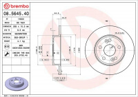 Brzdový kotouč BREMBO 08.5645.40 - RENAULT Brzdový kotouč BREMBO 08.5645.40 - RENAULT