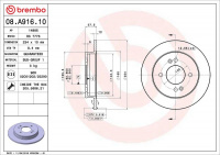 Brzdový kotouč BREMBO 08.A916.10