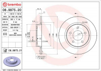 Brzdový kotouč BREMBO 08.9975.20 - MAZDA Brzdový kotouč BREMBO 08.9975.20 - MAZDA