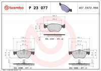 Sada brzdových destiček BREMBO P23077 - ALFA ROMEO, FIAT, LANCIA