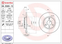 Brzdový kotouč BREMBO 08.5583.10 - CITROËN