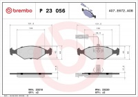Sada brzdových destiček BREMBO P23056 - FIAT Sada brzdových destiček BREMBO P23056 - FIAT