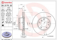 Brzdový kotouč BREMBO 09.5175.20 - BMW Brzdový kotouč BREMBO 09.5175.20 - BMW