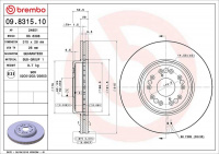 Brzdový kotouč BREMBO 09.8315.10 - LEXUS Brzdový kotouč BREMBO 09.8315.10 - LEXUS
