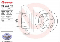 Brzdový kotouč BREMBO 08.5530.10 - JAGUAR Brzdový kotouč BREMBO 08.5530.10 - JAGUAR