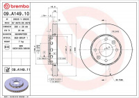 Brzdový kotouč BREMBO 09.A149.10 - KIA