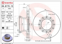 Brzdový kotouč BREMBO 09.8172.10 - MAN