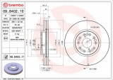 Brzdový kotouč BREMBO 09.8402.10 - LEXUS