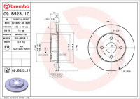 Brzdový kotouč BREMBO 09.B523.10 - DAIHATSU, SUBARU