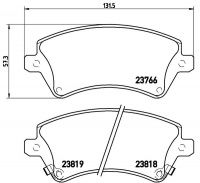 Sada brzdových destiček BREMBO P83064 - TOYOTA Sada brzdových destiček BREMBO P83064 - TOYOTA