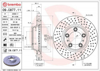 Brzdový kotouč BREMBO 09.C877.11 - PORSCHE