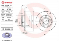 Brzdový kotouč BREMBO 08.9084.11 - AUDI